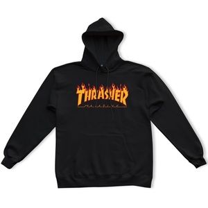 Thrasher Black Flame Hoodie Sweatshirt!